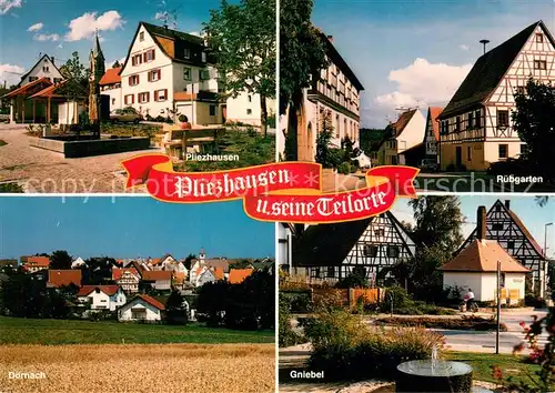 AK / Ansichtskarte Pliezhausen mit den Ortsteilen Ruebgarten Doernach Gniebel Pliezhausen