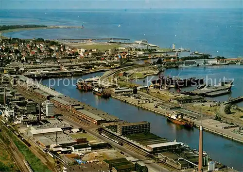 AK / Ansichtskarte Cuxhaven_Nordseebad Hafenanlagen Fliegeraufnahme  Cuxhaven_Nordseebad