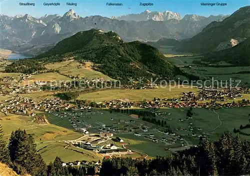 AK / Ansichtskarte Pfronten Fliegeraufnahme mit Allgaeuer Alpen Pfronten