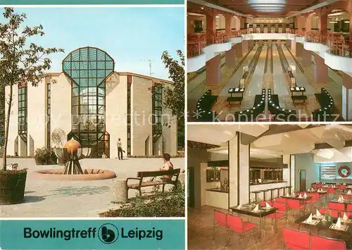 AK / Ansichtskarte Leipzig Bowlingtreff Billardgalerie Kleine Halle mit Restaurant Leipzig