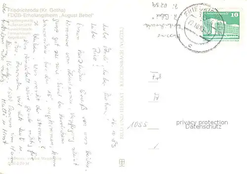 AK / Ansichtskarte Friedrichroda FDGB Erholungsheim August Bebel Empfangshalle Fernsehrau Kegelbahn Friedrichroda