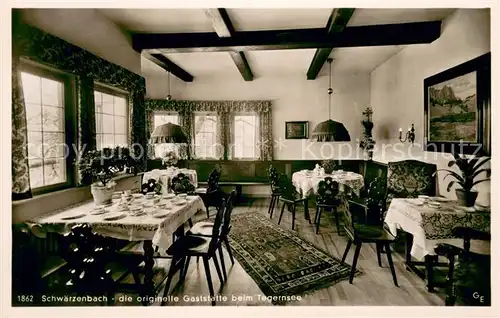 AK / Ansichtskarte Schwaerzenbach_Tegernsee Originelle Gaststaette Gaststube Schwaerzenbach Tegernsee