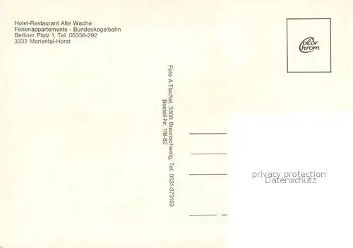 AK / Ansichtskarte Horst_Mariental Hotel Restaurant Alte Wache Kegelbahn Zimmer Gaststube 