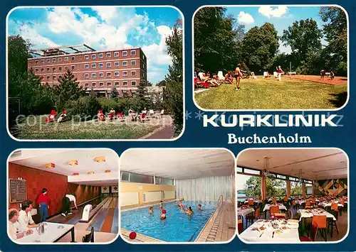 AK / Ansichtskarte Malente Gremsmuehlen Kurklinik Buchenholm Spielwiese Kegelbahn Hallenbad Speisesaal Malente Gremsmuehlen