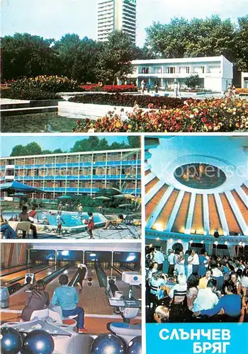 AK / Ansichtskarte Slantschev_Brjag Bowling Center Swimmingpool Halle Bowlingbahnen Gastraum Slantschev_brjag
