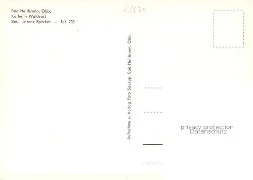 AK / Ansichtskarte Bad_Heilbrunn Kurheim Waldrast Panorama Terrassen Bad_Heilbrunn