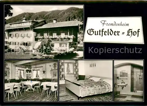 AK / Ansichtskarte Rottach Egern Fremdenheim Gutfelder Hof Gaststube Zimmer Bad Rottach Egern