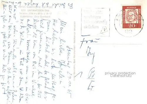 AK / Ansichtskarte Unterwoessen Hotel Gaststaette zur Post  Unterwoessen