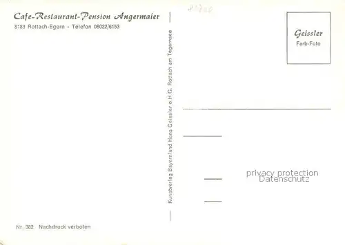 AK / Ansichtskarte Rottach Egern Cafe Restaurant Pension Angermaier Rottach Egern
