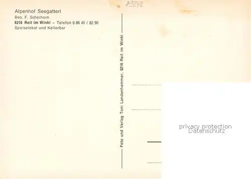 AK / Ansichtskarte Reit_Winkl Alpenhof Seegatterl Panorama Speisesaal Seeblick Reit_Winkl