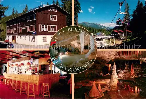 AK / Ansichtskarte Bratislava_Pressburg_Pozsony Euro Building Chata Bjoernson Bar Sessellift Tropfsteinhoehle 