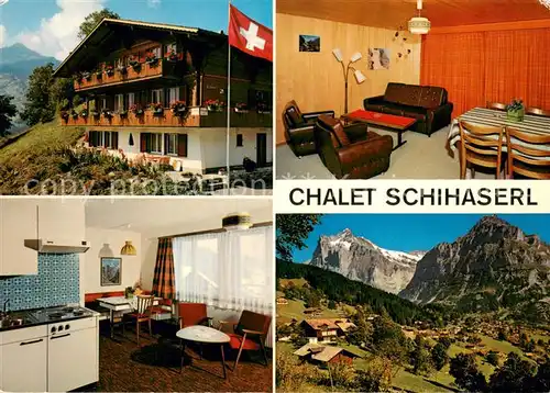 AK / Ansichtskarte Grindelwald Chalet Schihaserl auf dem Stein Kueche Wohnzimmer Grindelwald