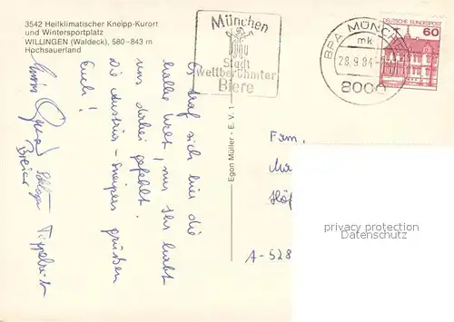 AK / Ansichtskarte Willingen_Sauerland Fliegeraufnahme Kur und Sporthotel Sauerland Stern Bowling Gastraum Hallenbad Willingen_Sauerland