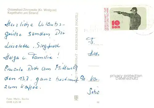 AK / Ansichtskarte Zinnowitz_Ostseebad Kegelbahn am Strand Zinnowitz_Ostseebad