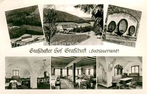 AK / Ansichtskarte Grafschaft_Sauerland Grafschafter Hof Grafschafter Keller Gastraum Landschaftspanorama Grafschaft_Sauerland