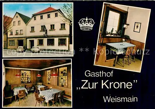 AK / Ansichtskarte Weismain Gasthof Pension Zur Krone Gastraum Weismain