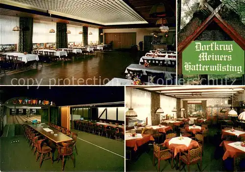 AK / Ansichtskarte Hatterwuesting Dorfkrug Meiners Gesellschaftsraum Restaurant Kegelbahnen Hatterwuesting