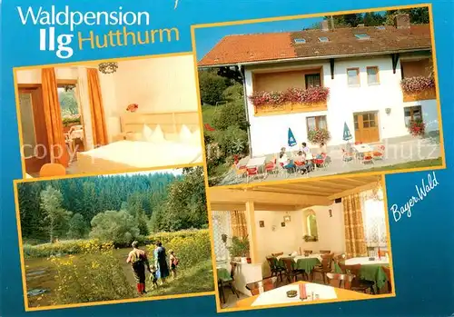 AK / Ansichtskarte Hutthurm Waldpension Ilg Terrasse Weiher Gaststube Hutthurm