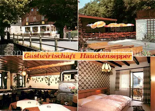 AK / Ansichtskarte Rothenkirchen_Oberfranken Gastwirtschaft Hauckensepper Terrasse Gaststube Zimmer Rothenkirchen Oberfranken