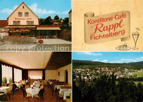 AK / Ansichtskarte Fichtelberg_Oberwiesenthal Konditorei Cafe Rappl Gaststube Panorama Fichtelberg