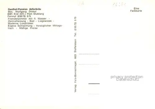 AK / Ansichtskarte End Gasthof Pension Adlerbraeu Gastraeume End