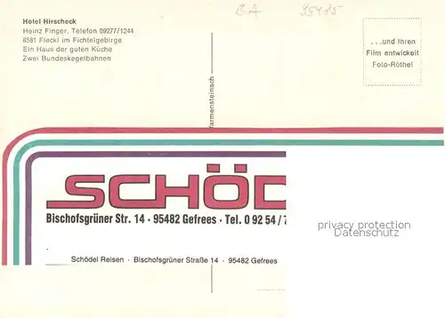AK / Ansichtskarte Fleckl Hotel Hirscheck Fleckl