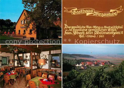 AK / Ansichtskarte Ipsheim Gasthaus Winzerstube Gaststube Panorama Ipsheim