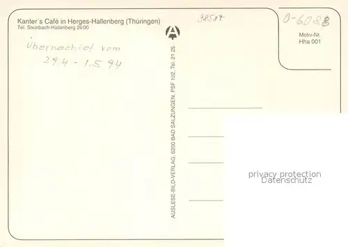 AK / Ansichtskarte Herges_Hallenberg_Steinbach_Hallenberg Kanters Cafe Gaststube Bar 