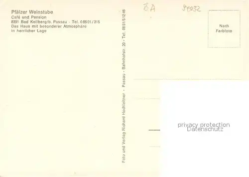 AK / Ansichtskarte Bad_Kellberg Pfaelzer Weinstube Cafe Pension Bad_Kellberg