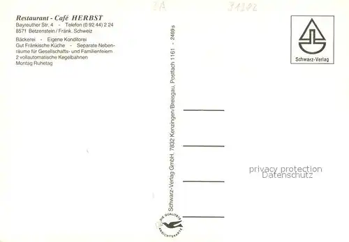 AK / Ansichtskarte Betzenstein Cafe Baeckerei Herbst Betzenstein