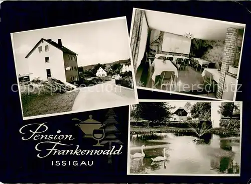 AK / Ansichtskarte Issigau Pension Frankenwald Gaststube Schwanenteich Issigau