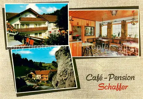 AK / Ansichtskarte Pottenstein_Oberfranken Cafe Pension Schaffer Gaststube Pottenstein_Oberfranken