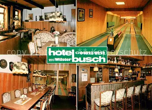 AK / Ansichtskarte Wilster Hotel Busch Restaurant Krug zum Gruenen Kranz Gaststube Kegelbahn Bar Wilster