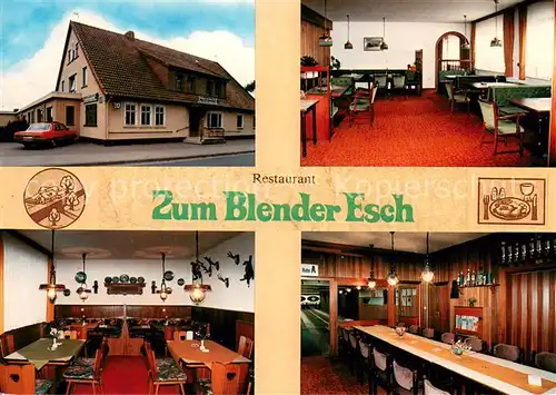AK / Ansichtskarte Blender Restaurant Zum Blender Esch Gastraeume Kegelbahn Blender