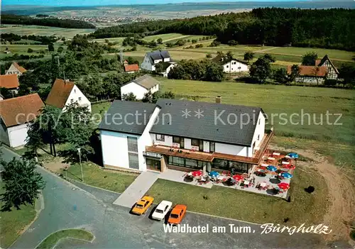 AK / Ansichtskarte Burgholz_Kirchhain Waldhotel am Turm Fliegeraufnahme Burgholz Kirchhain