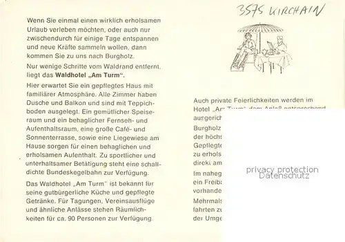 AK / Ansichtskarte Burgholz_Kirchhain Waldhotel am Turm Fliegeraufnahme Burgholz Kirchhain