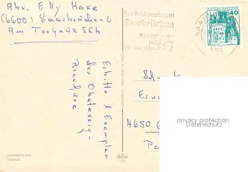 AK / Ansichtskarte Saarbruecken Freibad mit Sprungturm Saarbruecken