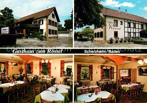 AK / Ansichtskarte Scherzheim Gasthaus zum Roessel Gastraum Scherzheim