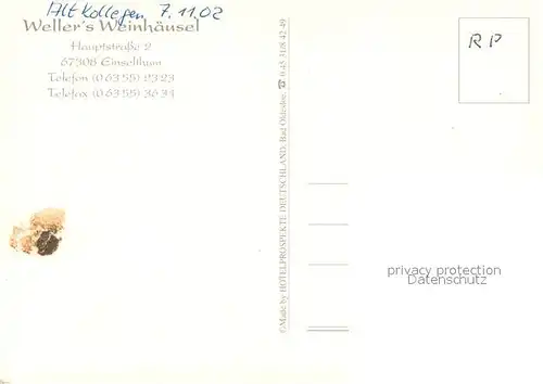 AK / Ansichtskarte Einselthum Weller s Weinhaeusel Restaurant Einselthum
