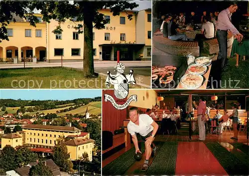 AK / Ansichtskarte Gallspach Hotel Gallspacherhof Kegelbahn Grillplatz Stadtpanorama Gallspach