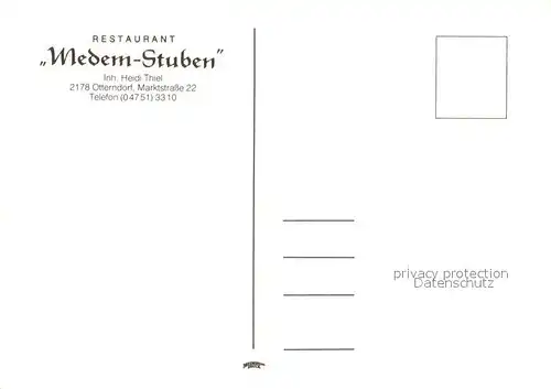 AK / Ansichtskarte Otterndorf_Niederelbe Restaurant Medem Stuben Kegelbahn Otterndorf Niederelbe
