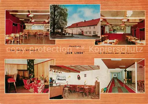 AK / Ansichtskarte Allendorf_Bad_Sooden Gasthaus Zur Linde Restaurant Kegelbahn Allendorf_Bad_Sooden