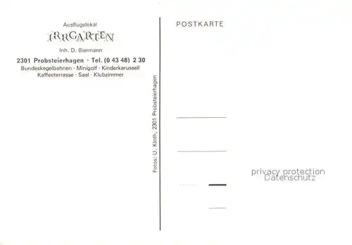 AK / Ansichtskarte Probsteierhagen Ausflugslokal Irrgarten Restaurant Terrasse Kegelbahnen Probsteierhagen