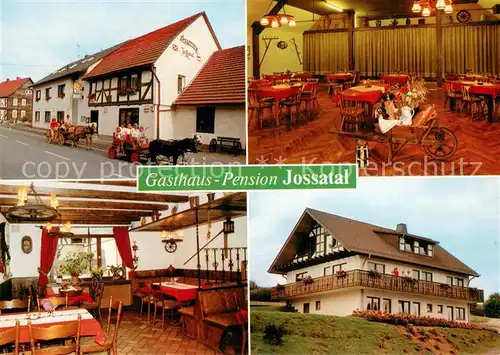 AK / Ansichtskarte Breitenbach_Herzberg Gasthaus Pension Jossatal Gastraum Ponywagen Breitenbach Herzberg