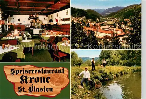 AK / Ansichtskarte St_Blasien Speiserestaurant Krone Jaegerstube Angeln Schwarzwald St_Blasien