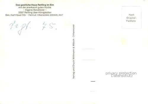 AK / Ansichtskarte Reitling Haus Reitling im Elm Reitling