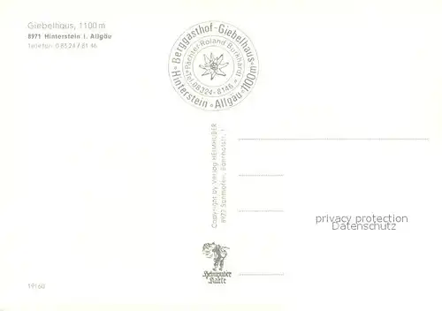 AK / Ansichtskarte Hinterstein_Bad_Hindelang Berggasthof Giebelhaus Hinterstein_Bad_Hindelang