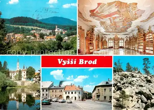 AK / Ansichtskarte Vyssi_Brod Panorama Klasterni knihovna Statni klaster Vyssi Brod Namesti 25 unora Prirodni rezervace Certova stena Vyssi_Brod