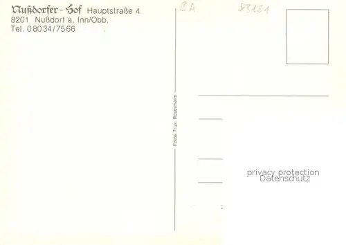 AK / Ansichtskarte Nussdorf_Inn Nussdorfer Hof Hotel Restaurant Stuben Motiv mit Kirche Nussdorf Inn