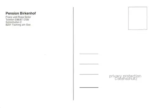 AK / Ansichtskarte Taching_See Pension Birkenhof Garten Taching See